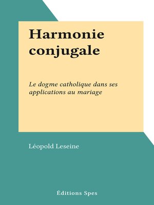 cover image of Harmonie conjugale